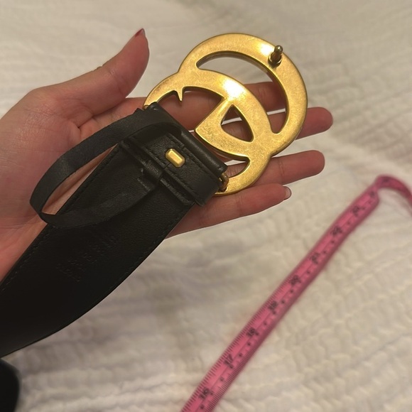 GUCCI | BLACK GG MARMONT LEATHER BELT | Size 83/34 - Picture 13 of 15